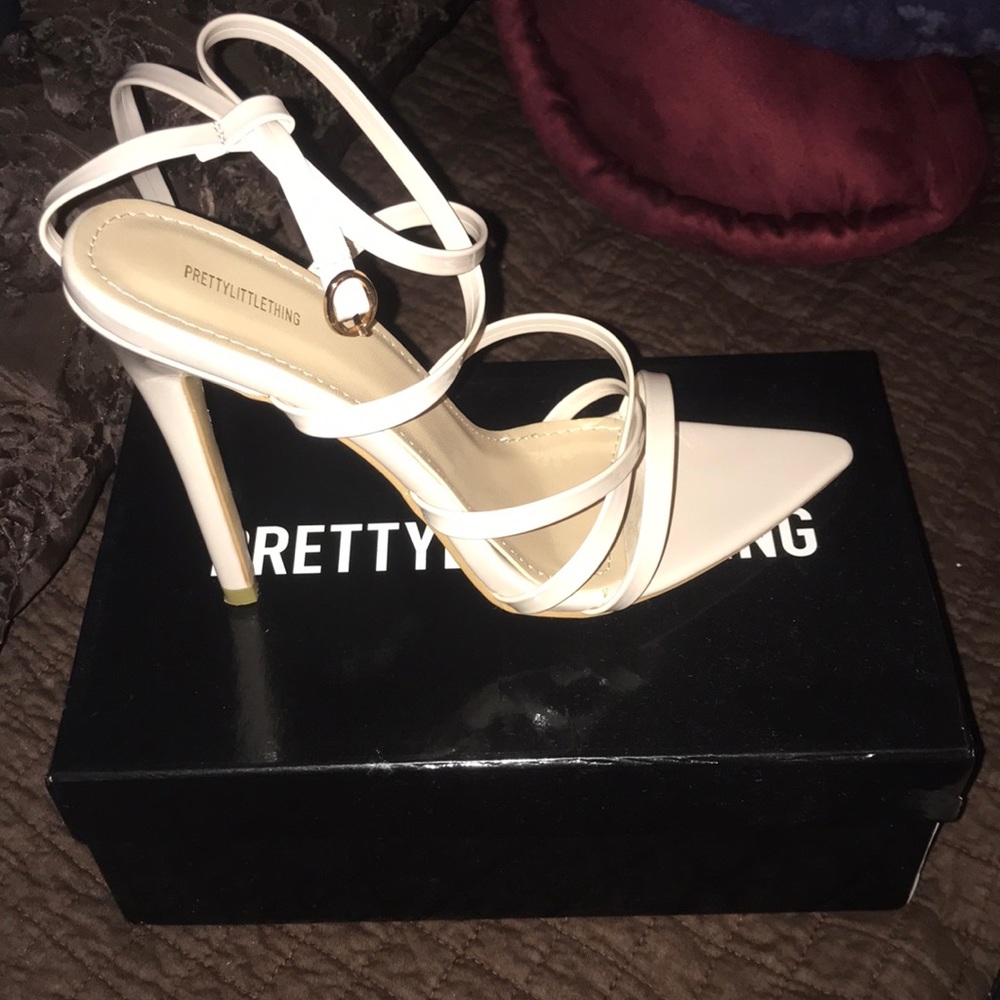 Nude strappy heels